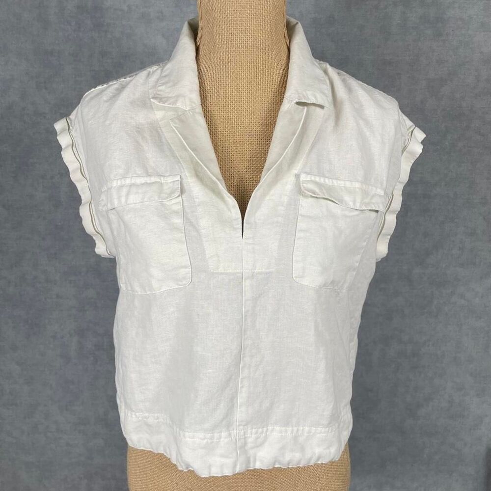 Coastal Anthropologie Cloth and Stone popover linen blouse